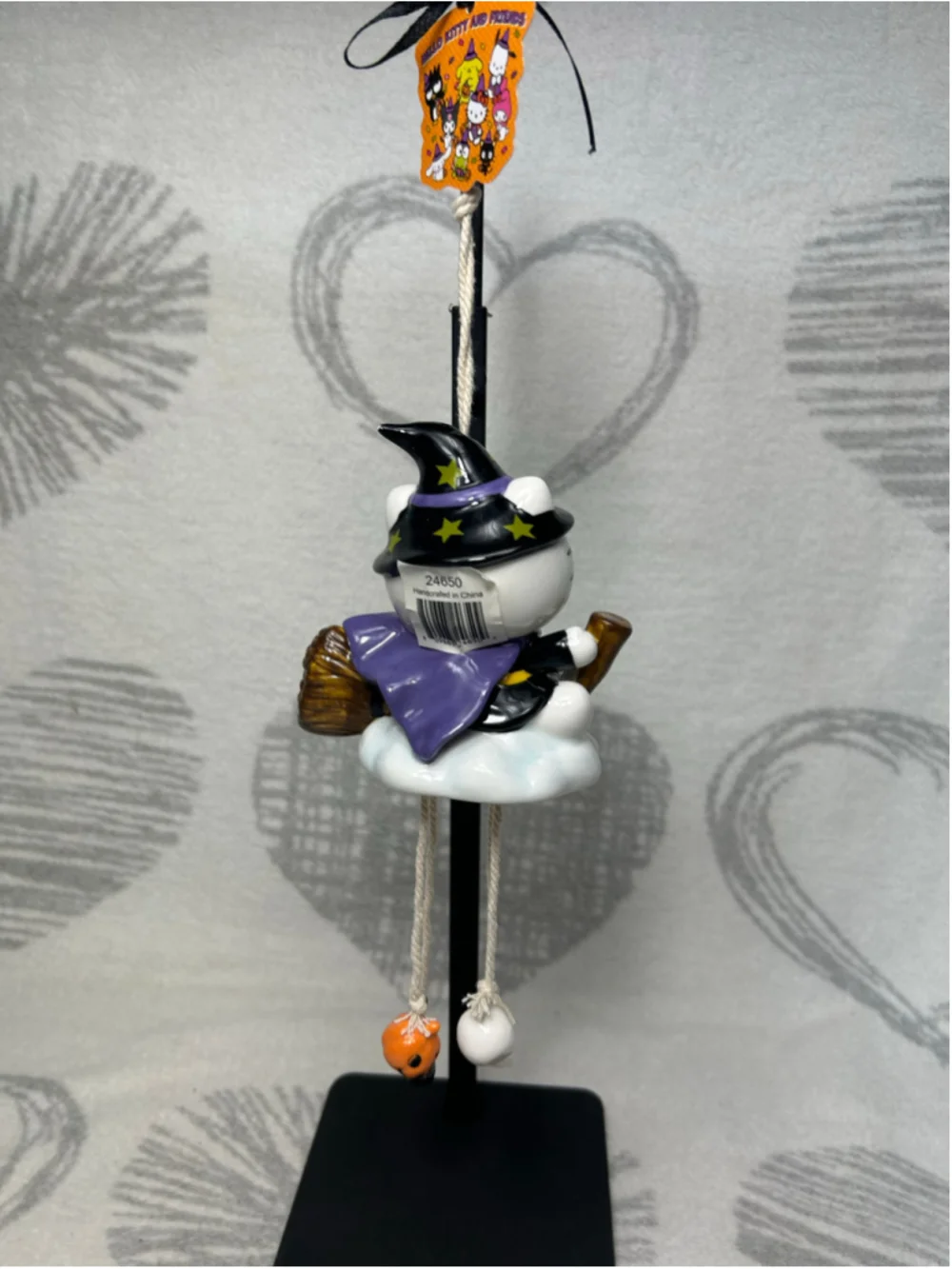 Blue Sky Clayworks Hello Kitty Witch Charm Wind Chime, Ceramic